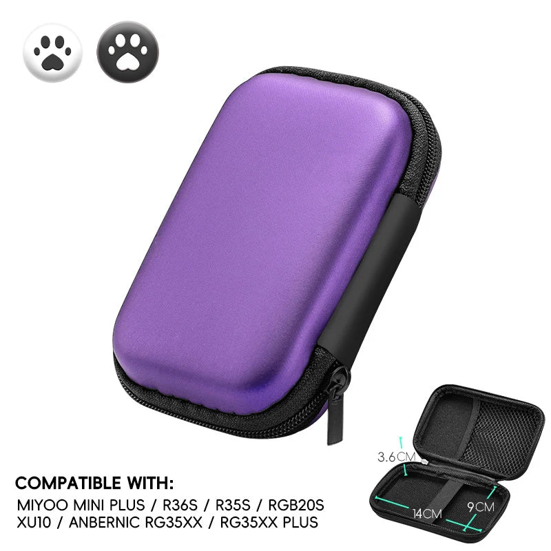 Portable EVA Protective Carrying Case for Anbernic, Miyoo, and R36S Gaming Consoles.