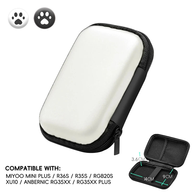 Portable EVA Protective Carrying Case for Anbernic, Miyoo, and R36S Gaming Consoles.