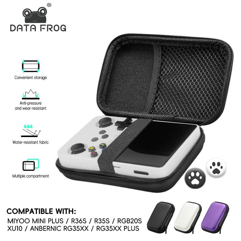 DATA FROG Case for Anbernic RG35XX Plus Miyoo Mini Plus R36S R35S Cases EVA Cover Protable Bag Gaming Accessories