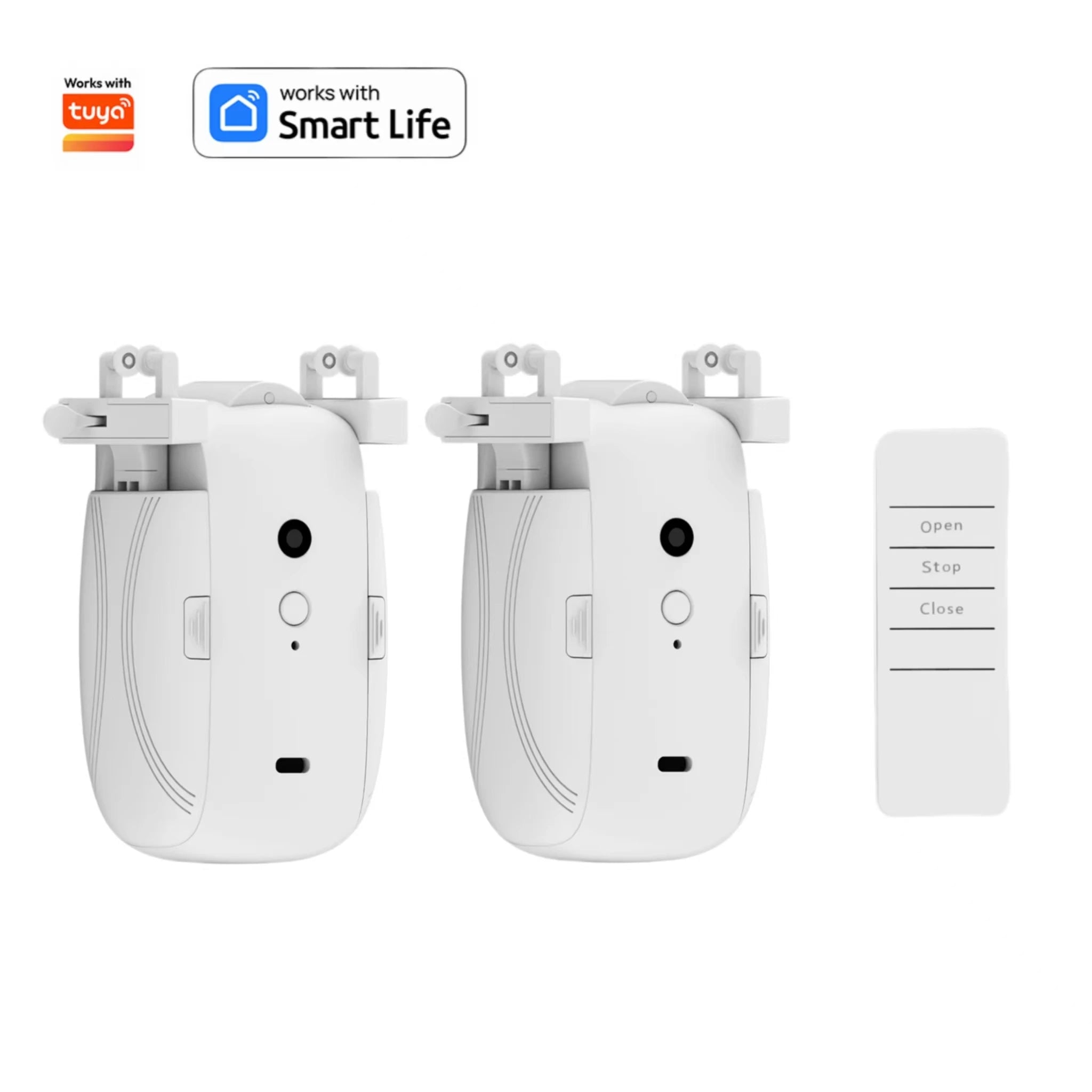 2 Pcs Electric Curtain Opener with Remote Control (Motorized Quiet Curtain System)