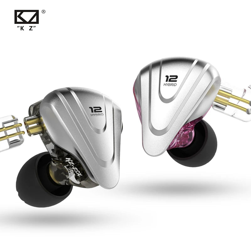 KZ ZSX Terminator Metal In Ear Earphones 12 Units Hybrid 5BA+1DD HIFI Bass Earbuds Headphones Noise Cancelling Headset Monitor