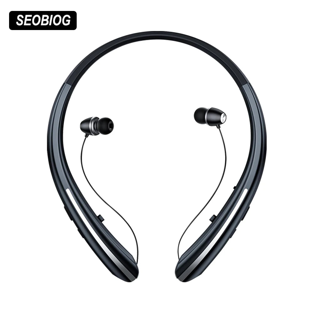 SEOBIOG HX801 Neckband: Wireless Noise-Canceling Waterproof Earphones