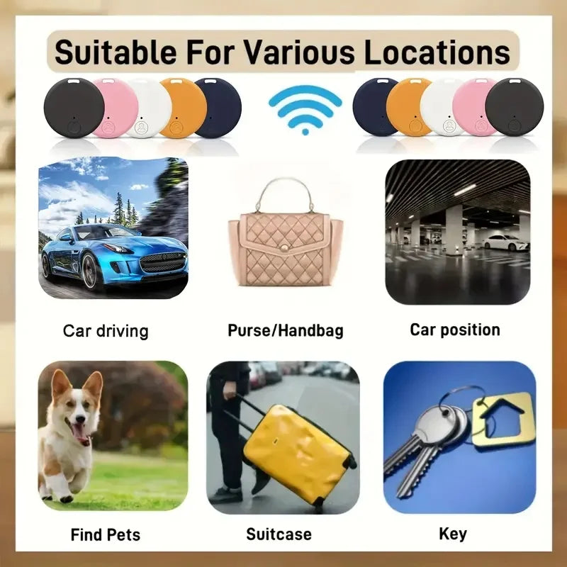 1-5 Pcs Smart Bluetooth GPS Tracker For Kids Bag Mini Round GPS Tracker Pets Locator Tracker Vehicle Tracking Anti-Lost Locator