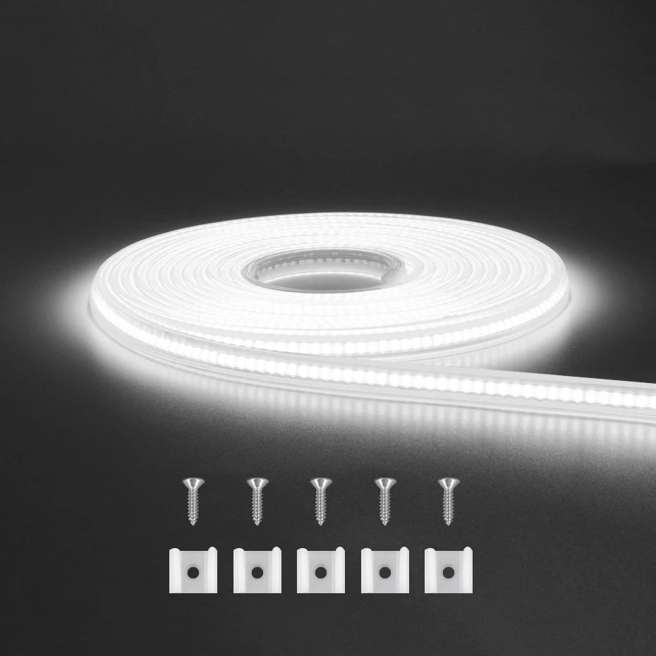 220V COB LED Strip Light 288LEDs/m IP65 Waterproof 1m-25m Flexible Tape with EU/AU/UK Plug & Timing Dimmer CW/NW/WW for Room