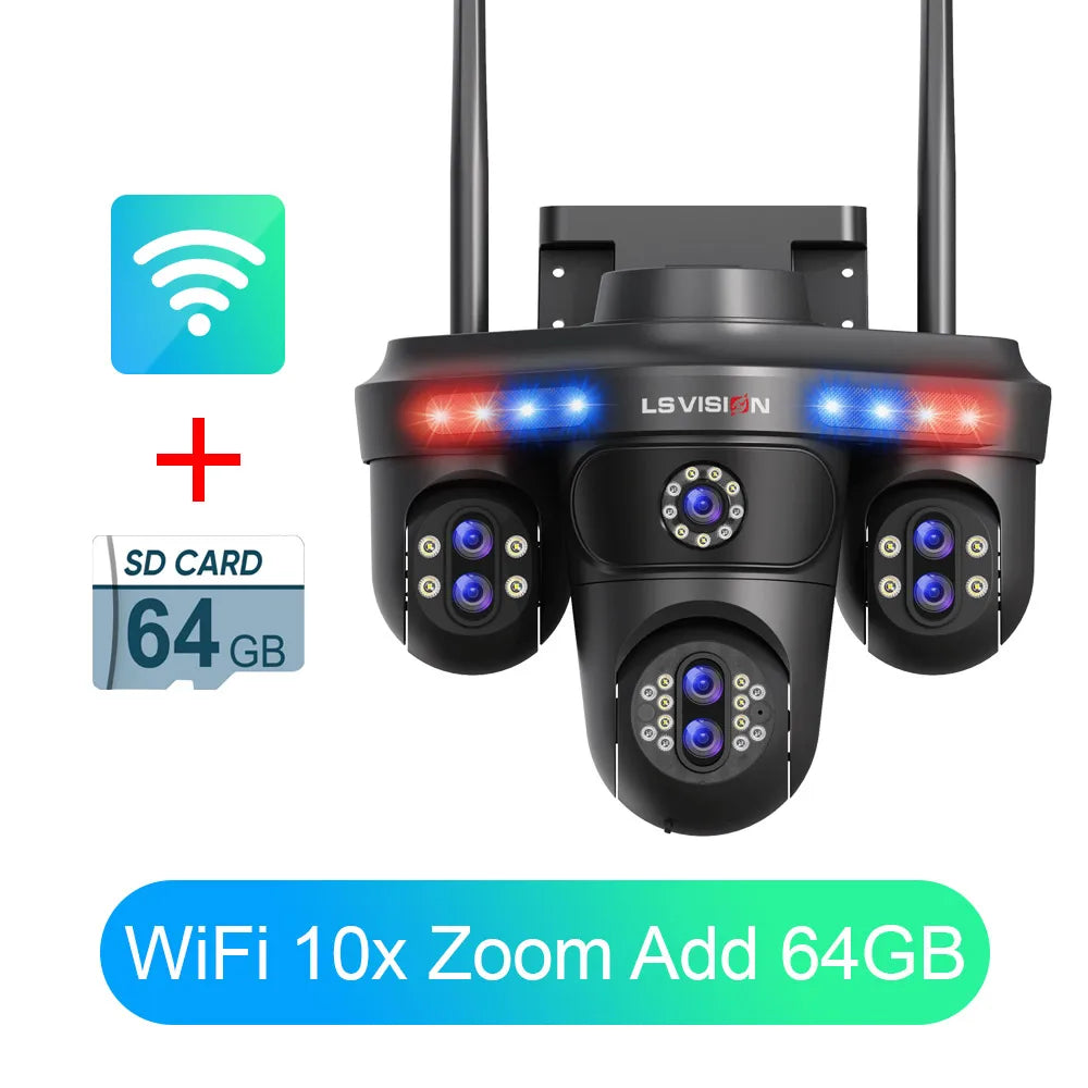 كاميرا مراقبة خارجية PTZ من LS VISION بتقنية واي فاي - كاميرا تتبع تلقائي للاستخدام الخارجي