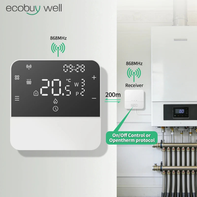 Opentherm Wireless Boiler Thermostat Heating Room Thermostat For Gas Boiler Battery Thermostat Wireless Temperature Controller