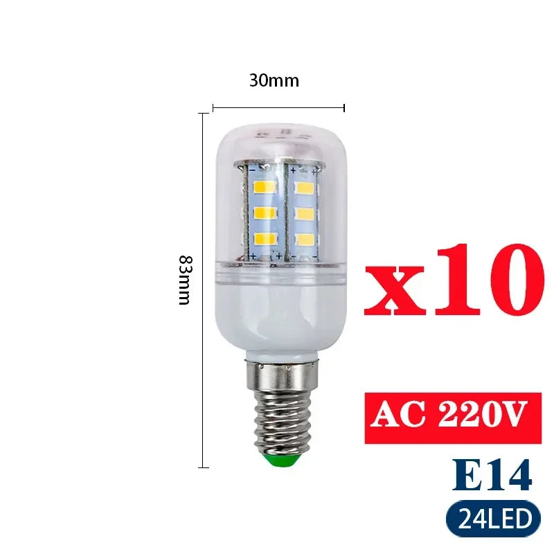 10PCS E27/E14 LED Corn Bulbs 220V – High Brightness SMD 5730 Home Lighting Lamps