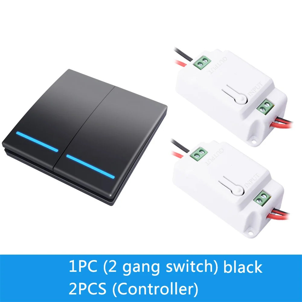 RF433 Smart Remote Wall Switch 110V/220V 10A – 1/2/3 Gang Wireless LED Light Control
