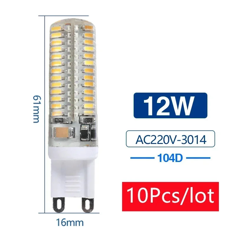 10PCS G4/G9 LED Corn Bulbs AC220V – 3W to 12W 360° Halogen Replacement Lamps