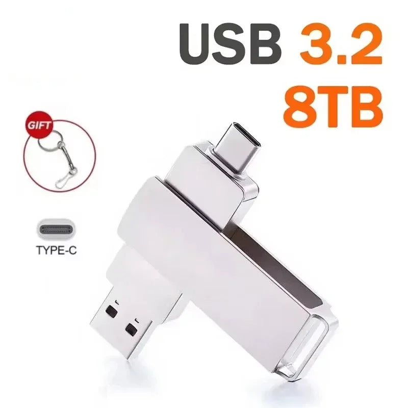 16TB USB 3.2 Flash Drive Type-C Dual Port High Speed Storage