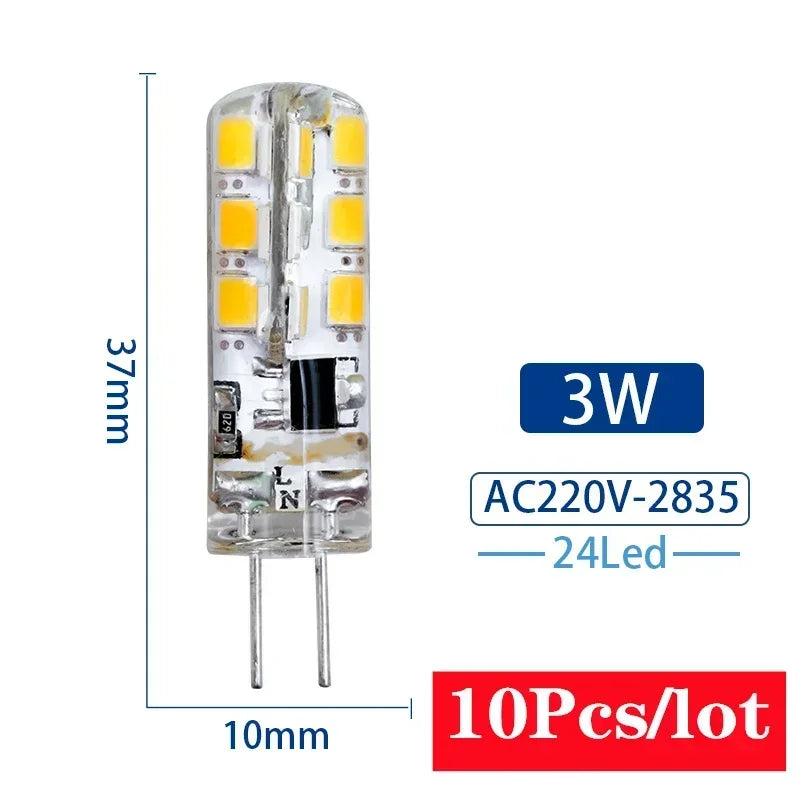 10PCS G4/G9 LED Corn Bulbs AC220V – 3W to 12W 360° Halogen Replacement Lamps