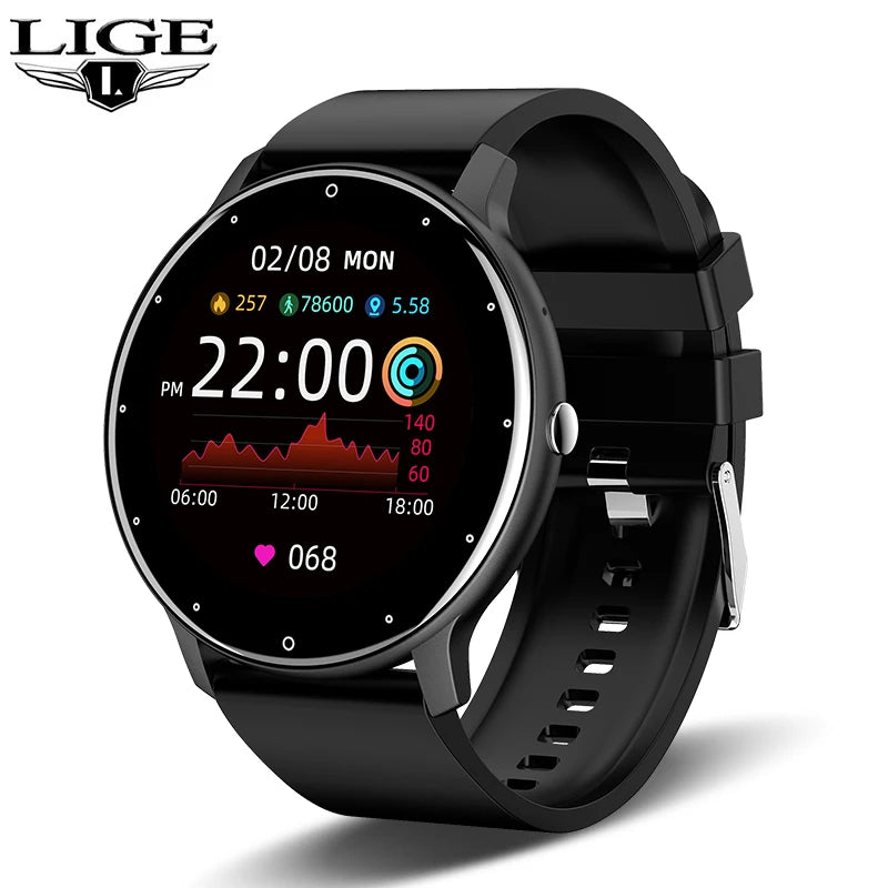 LIGE Smart Watch: Full-Touch Bluetooth Calling Fitness Tracker