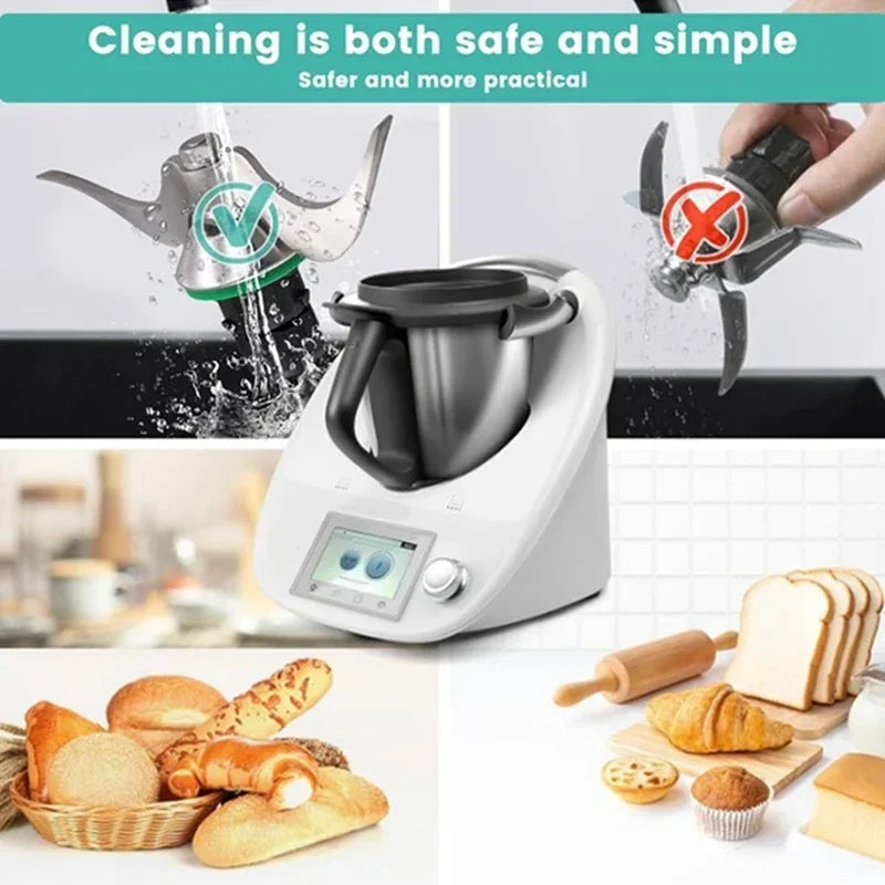 Knead Dough Blade Head For Thermomix TM5 TM6 Knead Dough Smooth Mix Stainless Steel Mixer Knife Head Replacement Parts