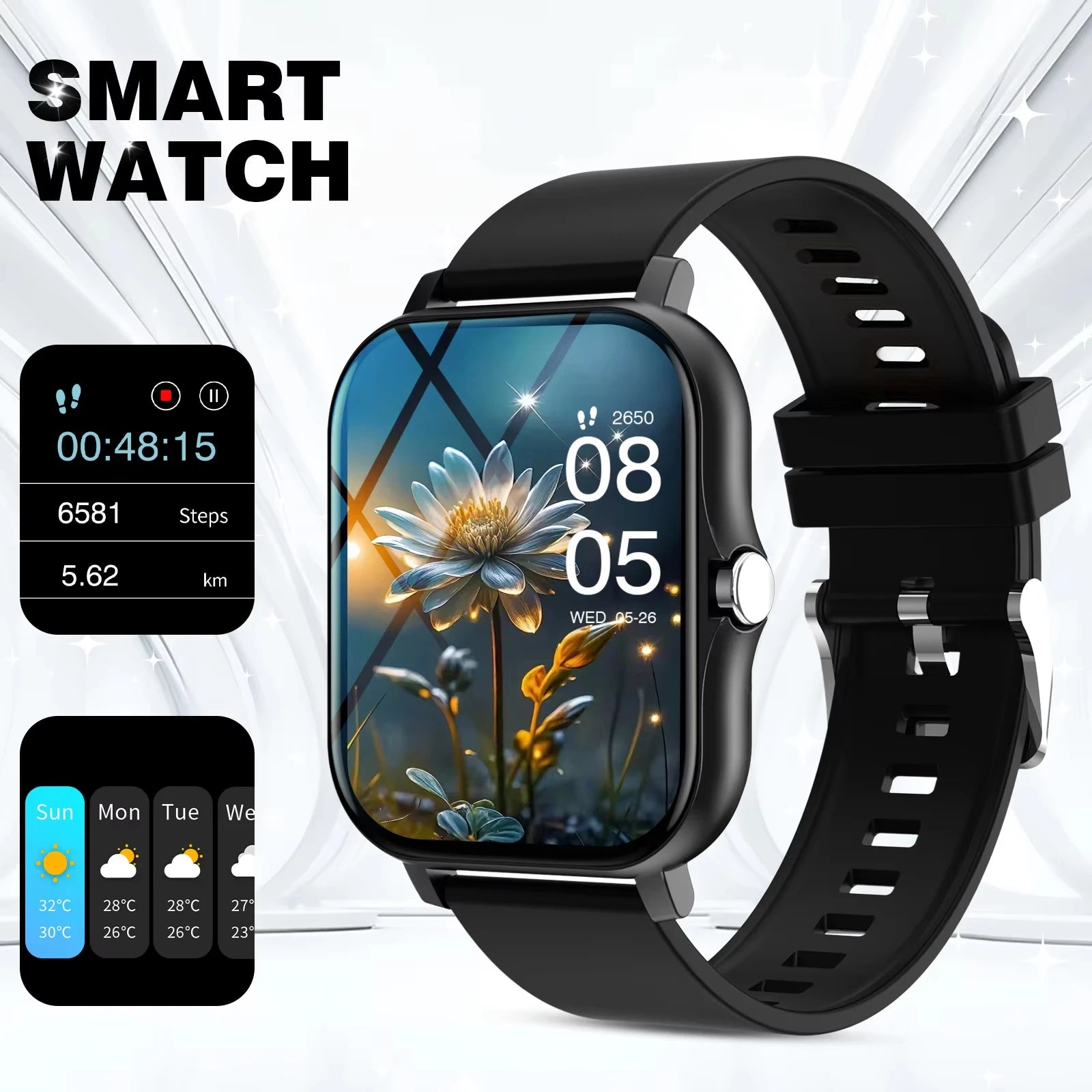 LAXASFIT 2025 Smartwatch: Fitness tracking with Bluetooth calling