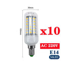 10pcs/lot E27 LED Bulb Lamps E14 Corn Light  24 36 48 56 69 72leds High Brightness Lampada 220V SMD 5730 Bombillas Home Lighting