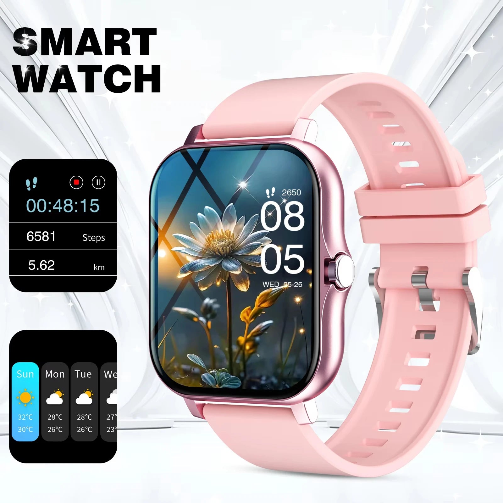 LAXASFIT 2025 Smartwatch: Fitness tracking with Bluetooth calling