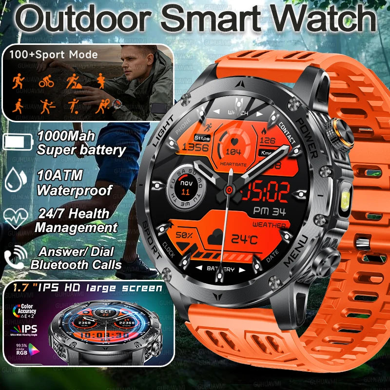 2026 Military Smart Watch: High-Capacity Battery Rugged Fitness Tracker