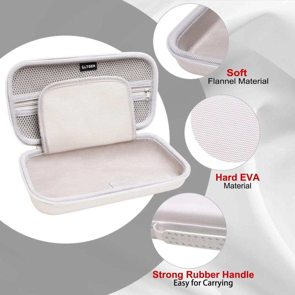 LTGEM Eva Hard Case for Logitech G Cloud Handheld Gaming Console Carrying Storage Bag-White (only case!!!)
