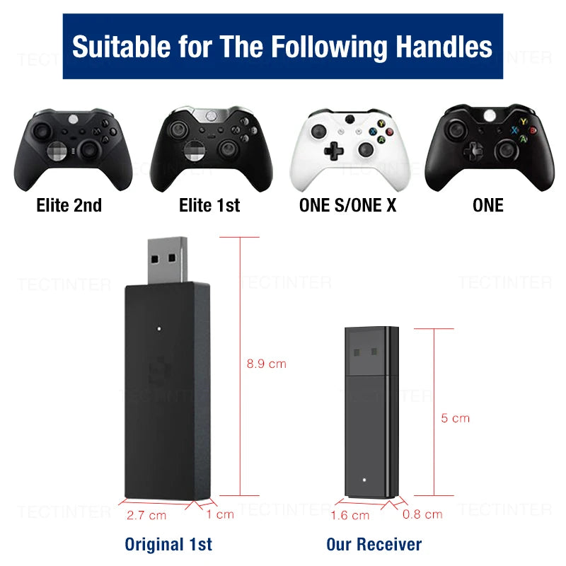 USB Receiver For Xbox One 2nd Generation Controller PC Wireless Adapter for Windows7/8/10 Laptops Wireless Controller Adapter