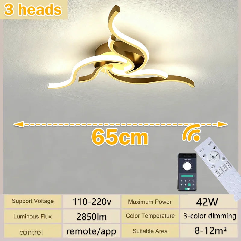 Remote Dimmable LED Ceiling Light 110–220V (3-Color Modern Lamp for Living & Bedroom)