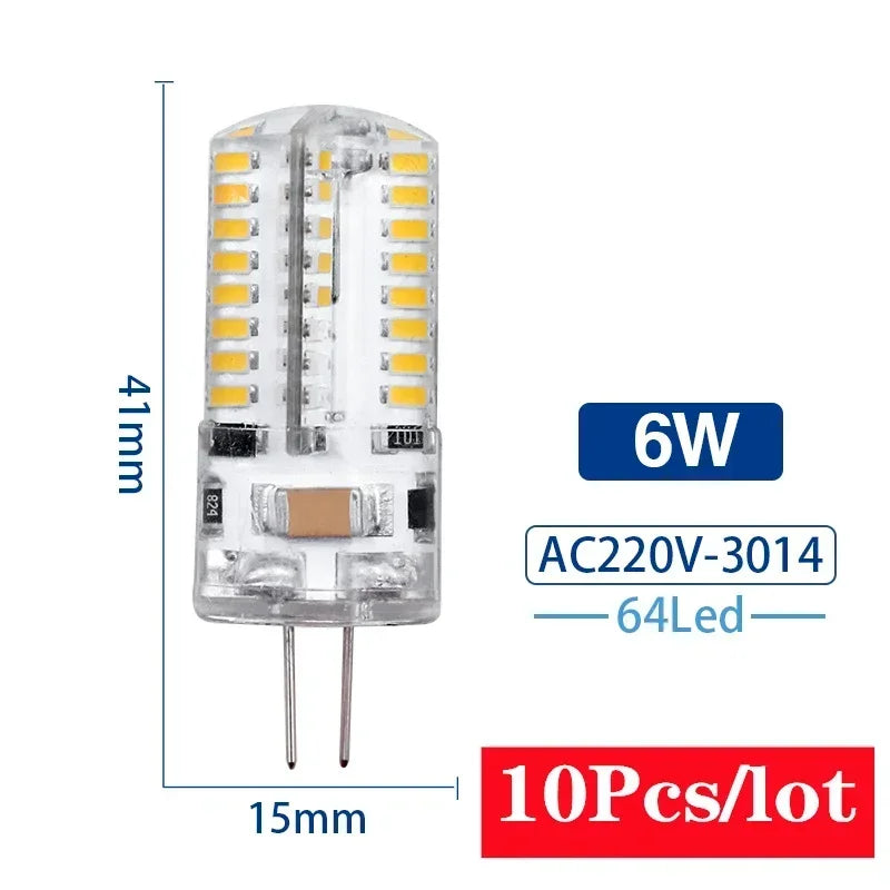 10PCS G4/G9 LED Corn Bulbs AC220V – 3W to 12W 360° Halogen Replacement Lamps