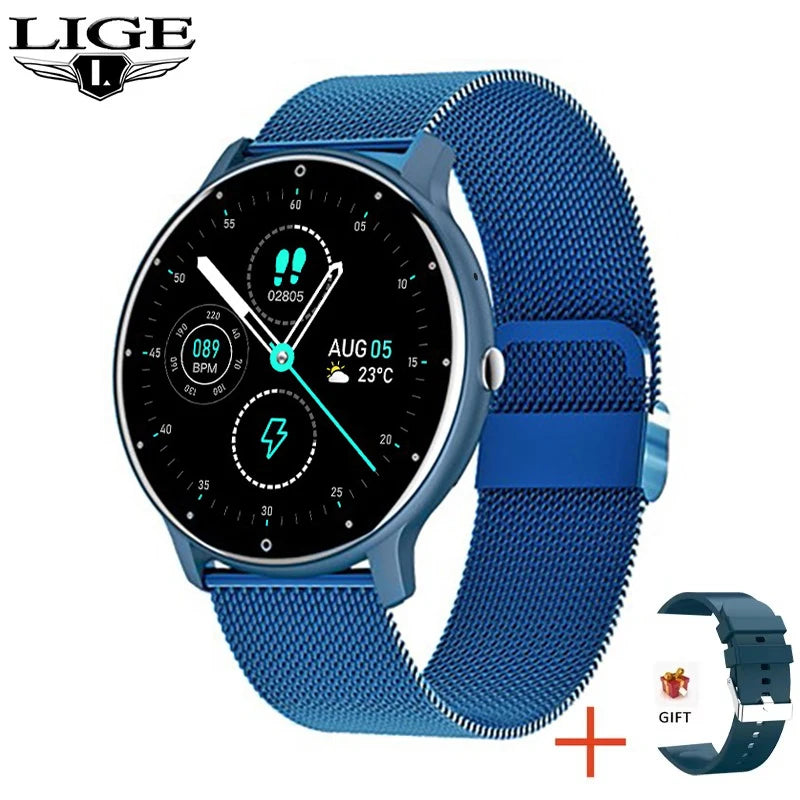 LIGE Smart Watch: Full-Touch Bluetooth Calling Fitness Tracker