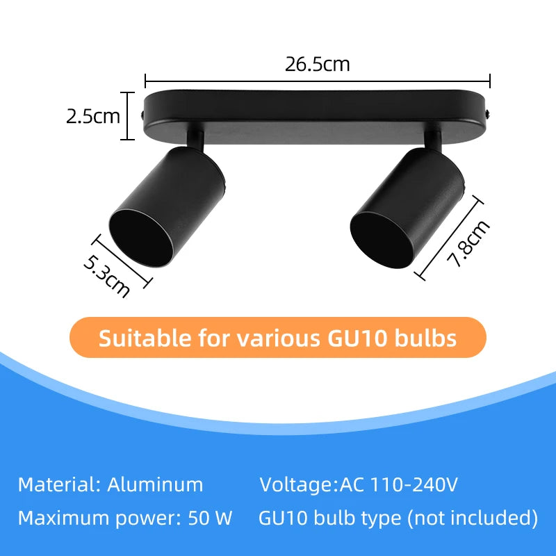 Rotating GU10 Ceiling Spotlight – Modern LED Ceiling Light for Living Room & Kitchen