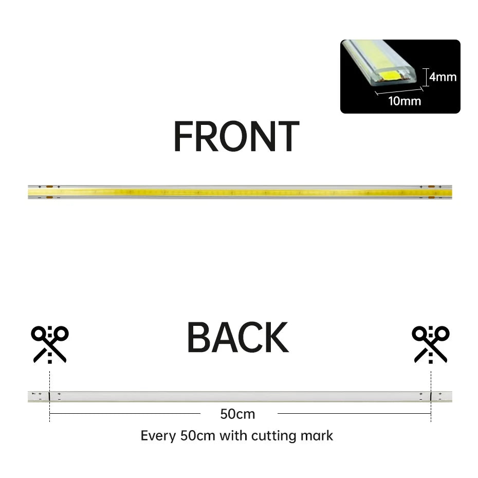 220V COB LED Strip Light 288LEDs/m IP65 Waterproof 1m-25m Flexible Tape with EU/AU/UK Plug & Timing Dimmer CW/NW/WW for Room
