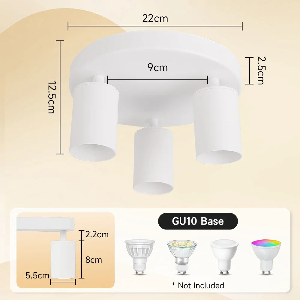 Rotating GU10 Ceiling Spotlight – Modern LED Ceiling Light for Living Room & Kitchen