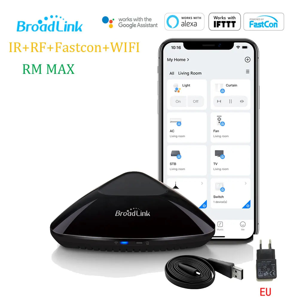 Broadlink RM MAX IR RF WiFi Universal Remote Smart Home Automation Works with Alexa and Google Home