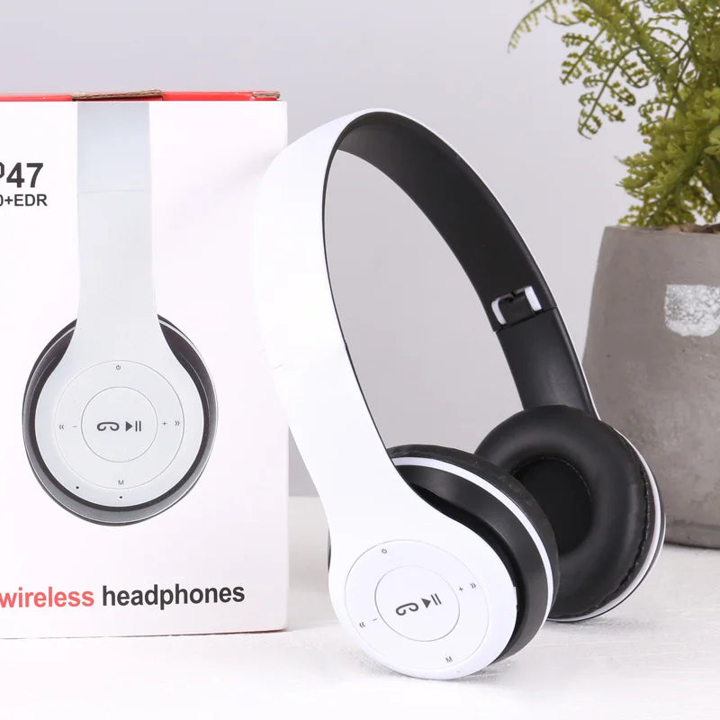 P47 Foldable Bluetooth Headphones: Wireless headset with powerful bass