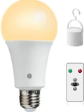 15W Rechargeable Light Bulb with Remote Control Dimmable Battery Powered Light Bulbs,  A19 Emergency LED Light Bulbs, Up to 12 H