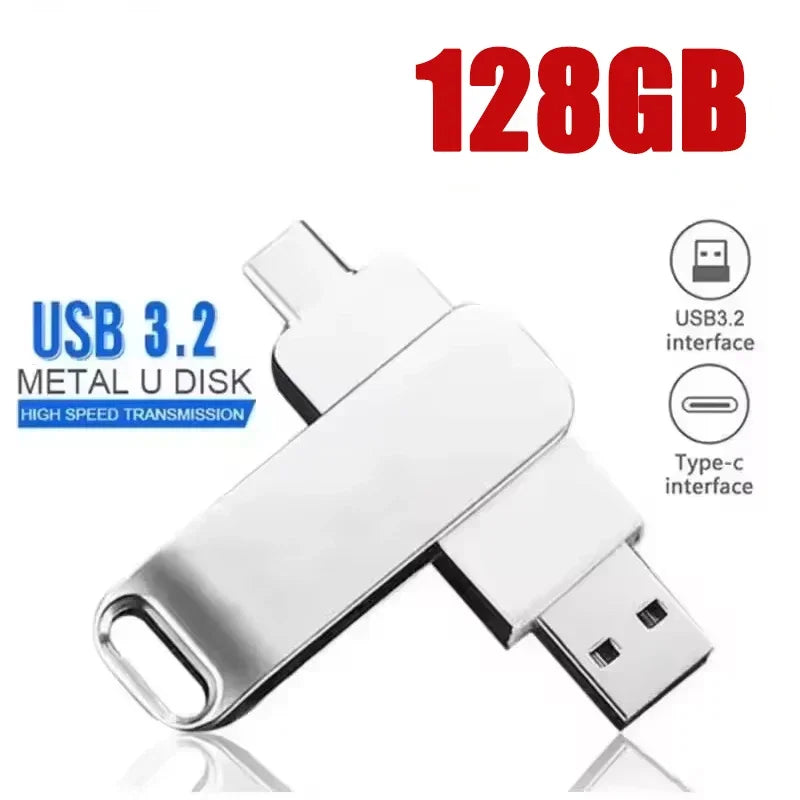 512GB USB 3.2 2 in 1 Flash Drive High Speed Metal Pendrive Waterproof Type C Memory Stick for Phone PC Laptop Data Transfer 2026