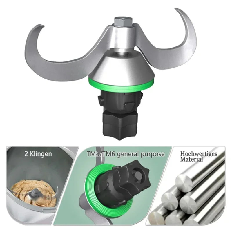 Knead Dough Blade Head For Thermomix TM5 TM6 Knead Dough Smooth Mix Stainless Steel Mixer Knife Head Replacement Parts