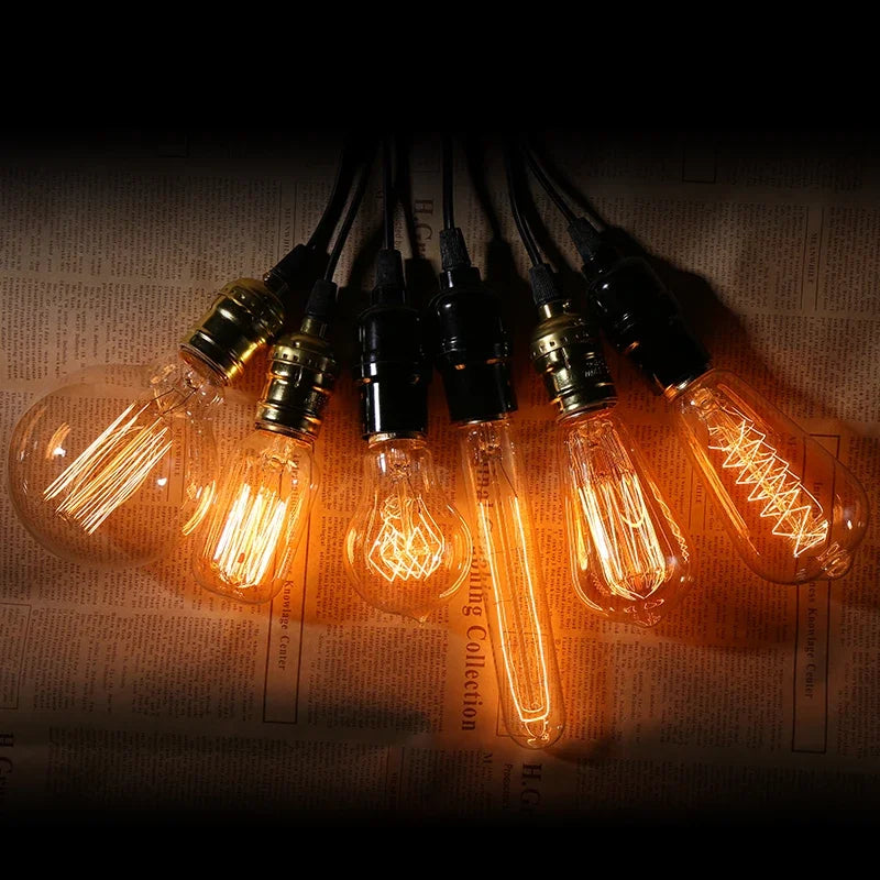 1–4PCS Vintage Edison Bulb E27 220V 40W ST64/G80/G95 Retro Filament Lamp