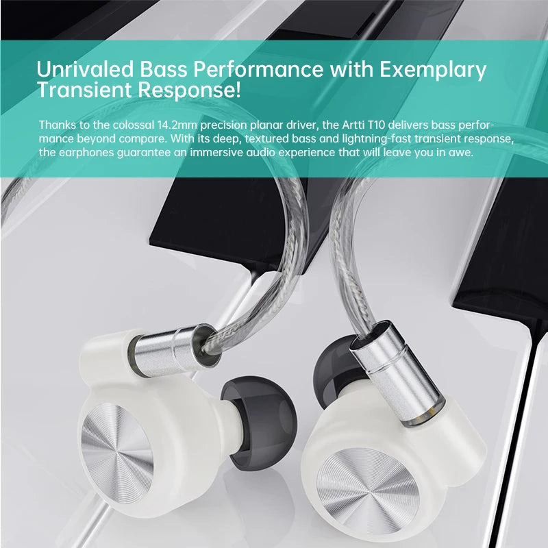 ARTTI T10/R1/R2 In-Ear HiFi Earphones Wired IEMs Monitors 14.2mm Planar Driver Textured Bass 0.78mm 2pin & 3.5MM/4.4MM Connector