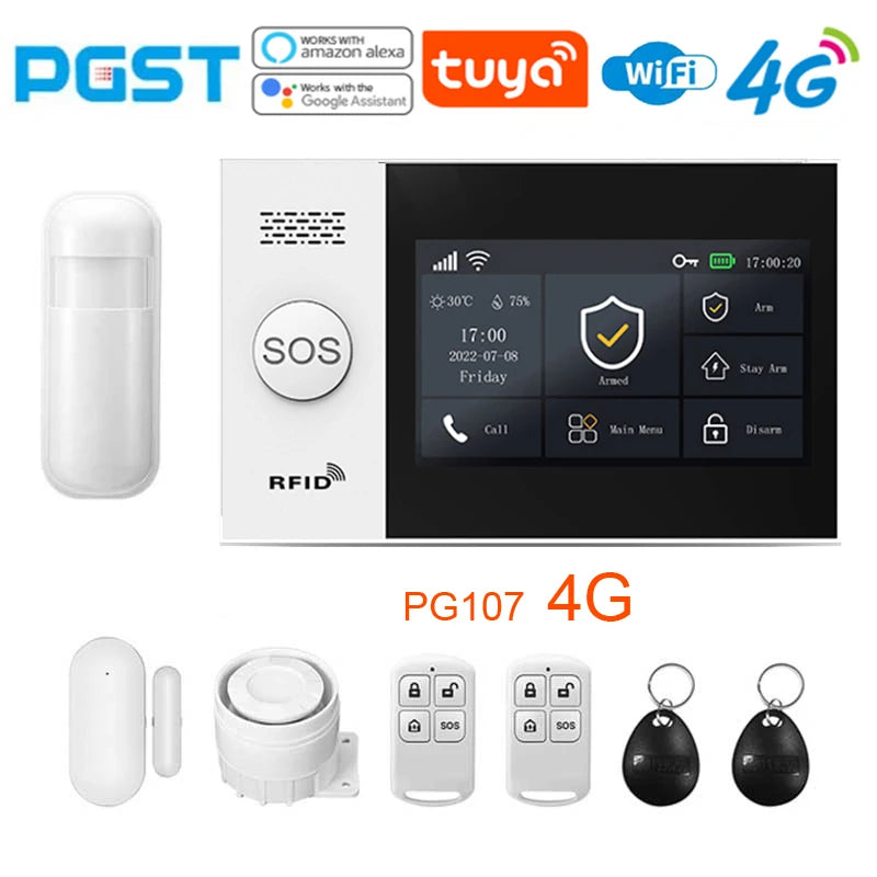 نظام إنذار ذكي PGST - جهاز أمني للكشف عن الحركة والدخان بتردد 433 ميجاهرتز