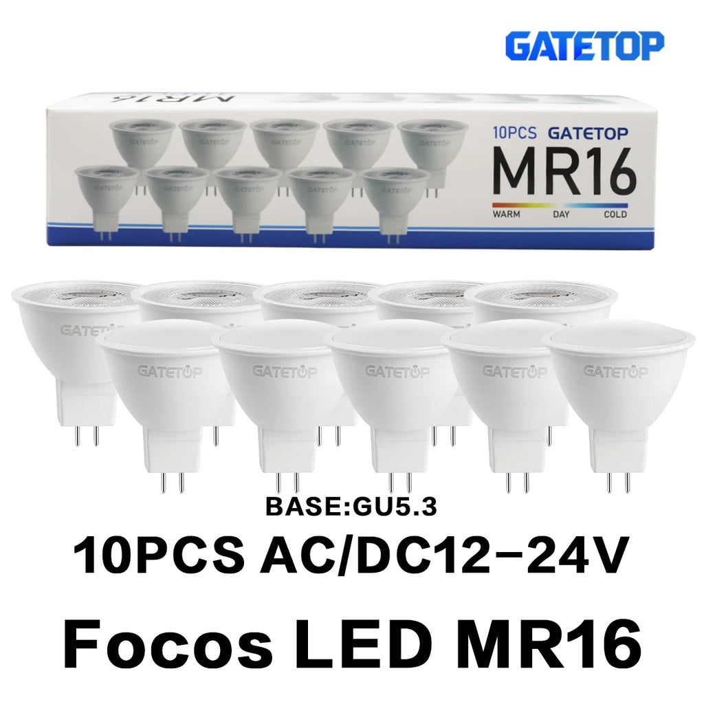 10Pack Focos LED GU5.3 Bulb 3W 5W 6W 8W Lamps MR16 Low Pressure ACDC 12V 24V Spotlight Replace Halogen Lamps Home Foyer Lighting