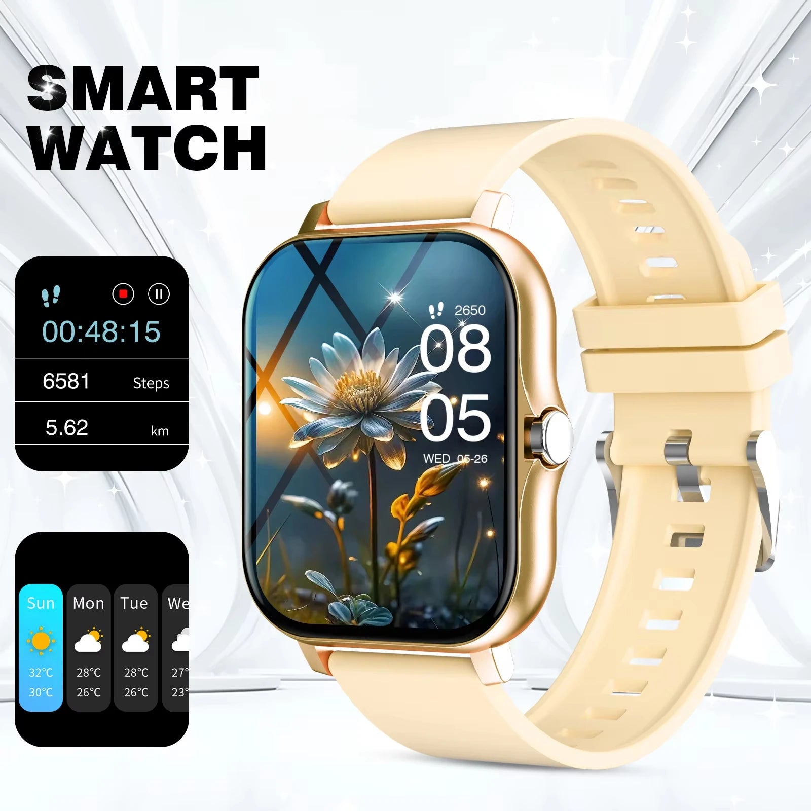 LAXASFIT 2025 Smartwatch: Fitness tracking with Bluetooth calling