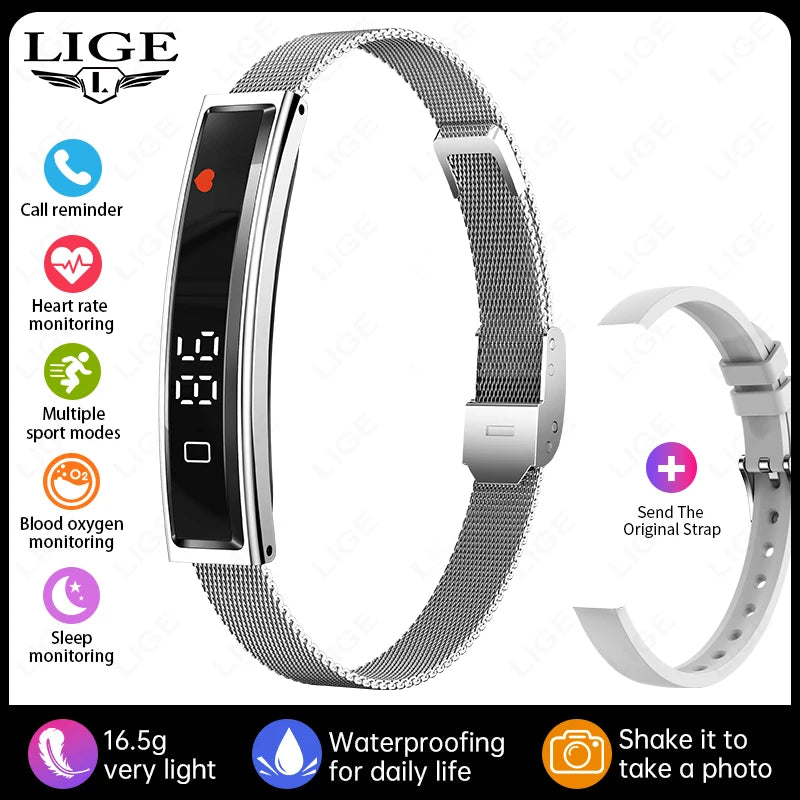 Smart Health Bracelet: Fitness & Health Tracker with Stress and Heart Rate Monitoring.