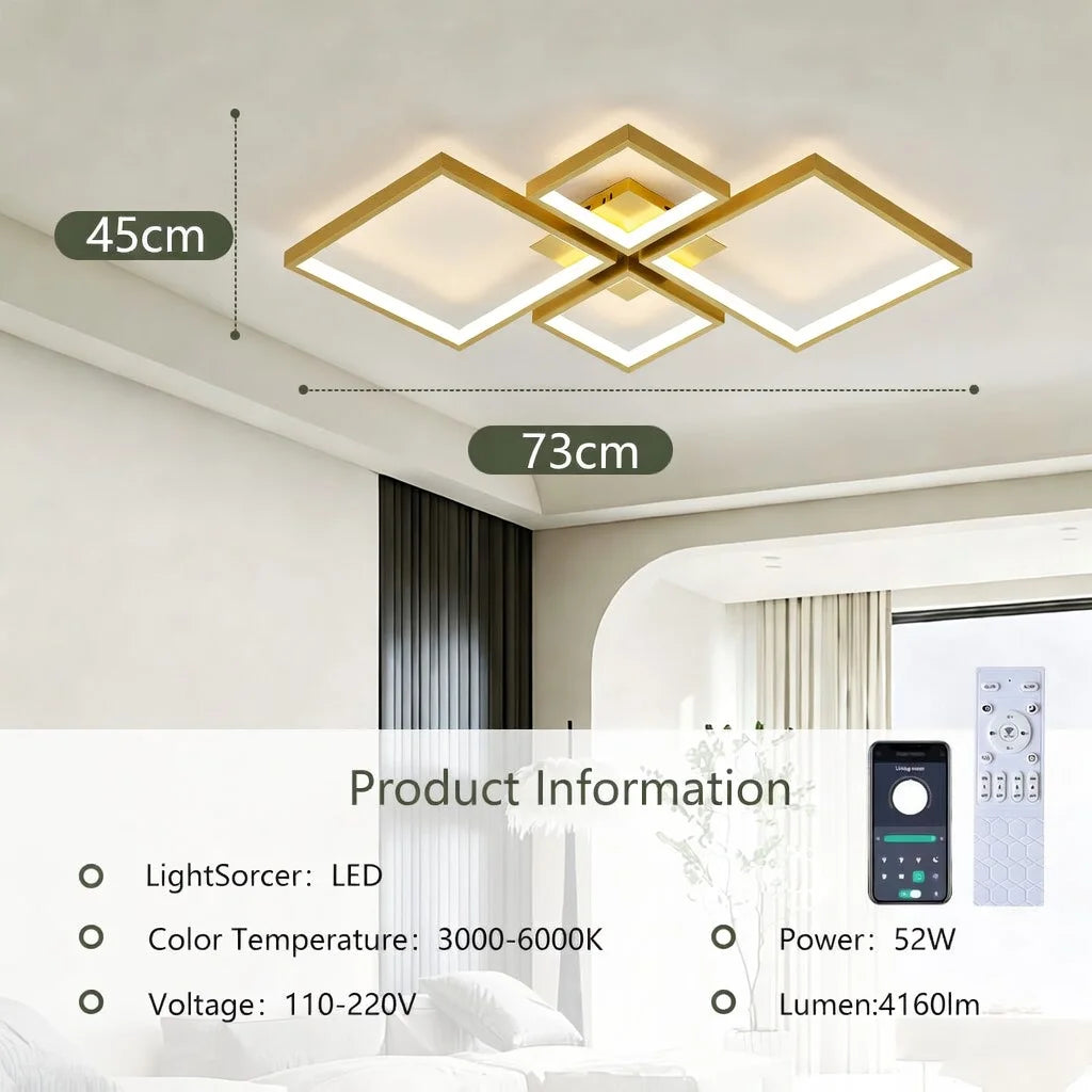 Remote Dimmable LED Ceiling Light 110–220V (3-Color Modern Lamp for Living & Bedroom)