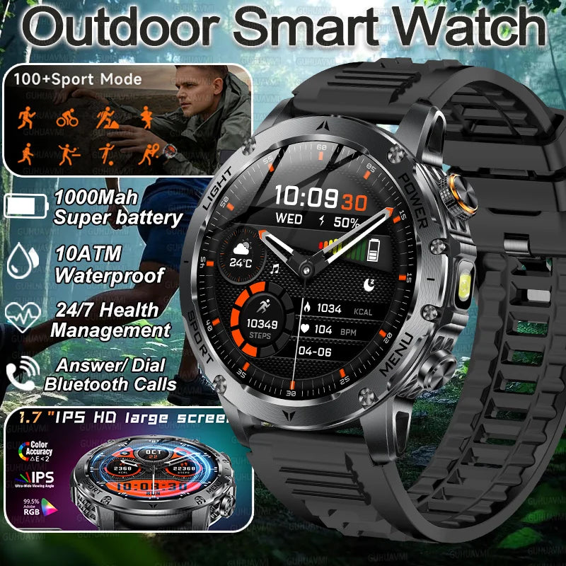 2026 Military Smart Watch: High-Capacity Battery Rugged Fitness Tracker