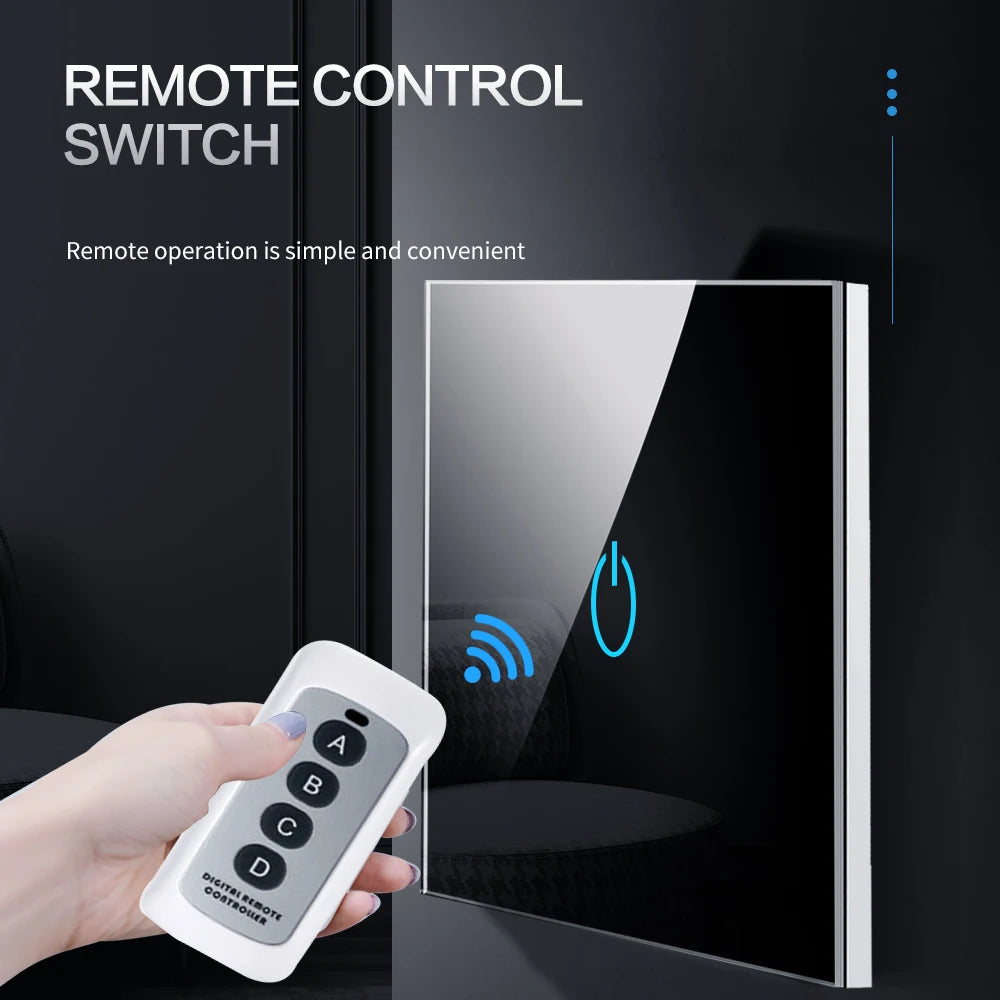 Remote Control Wall Switch Wireless 220V EU Standard 1/2/3 Gang Light Touch Switches Controller Glass Pane Wifi Smart Home RF433