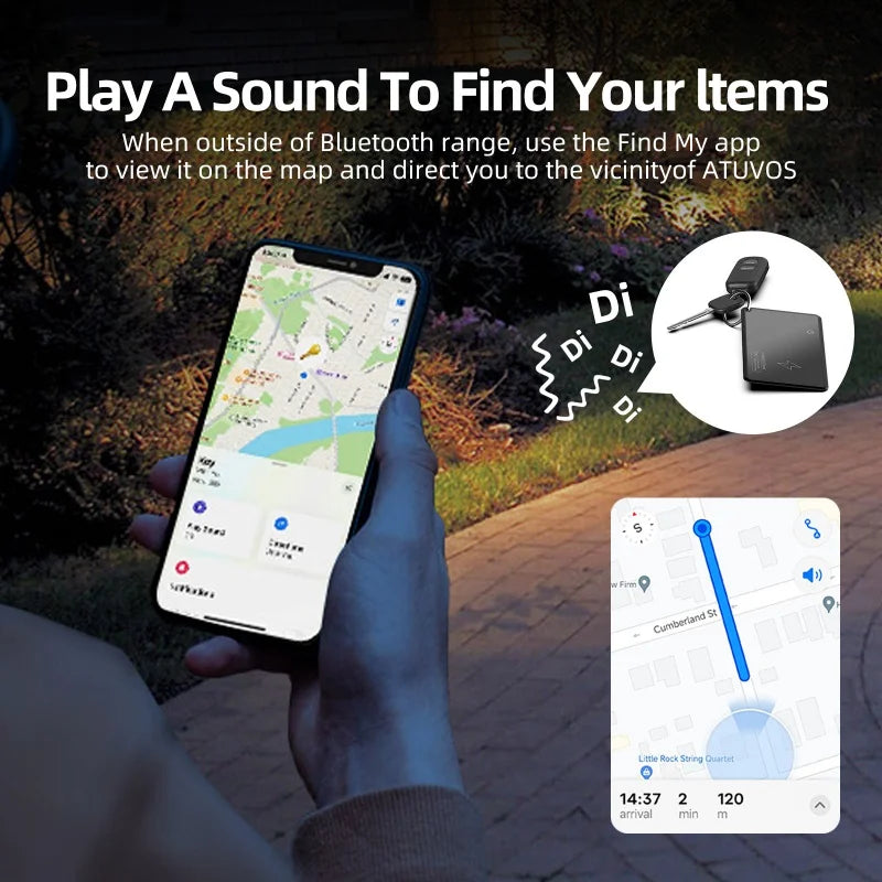 Wireless Charging Tracking Card Mini Smart Wallet Finder Waterproof GPS Locator Works with Apple Find My App Blootooth Tracker