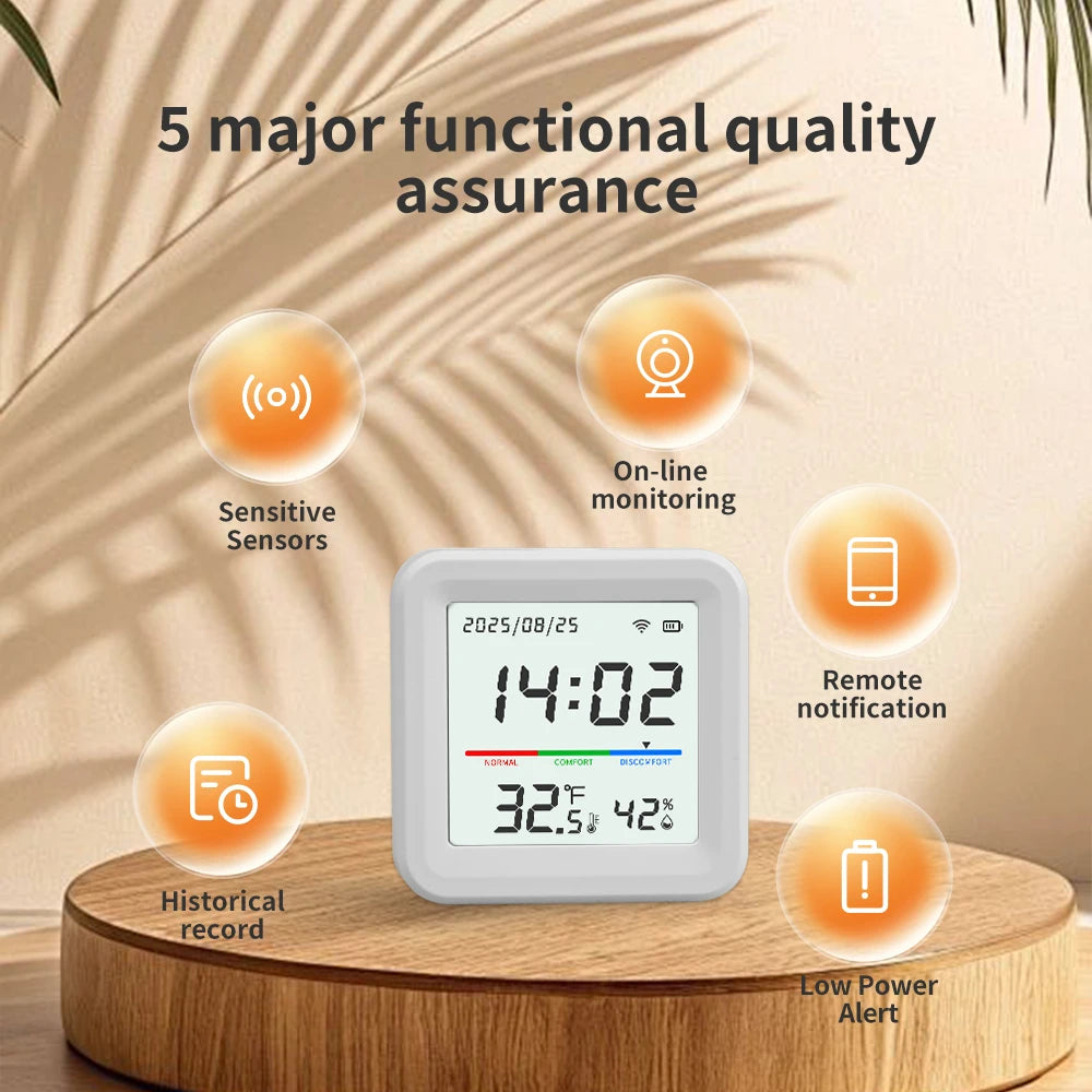 Tuya Smart Temperature And Humidity Sensor 2.4G WiFi APP Monitor For Smart Home Smart Life Works With Alexa Google Assistant