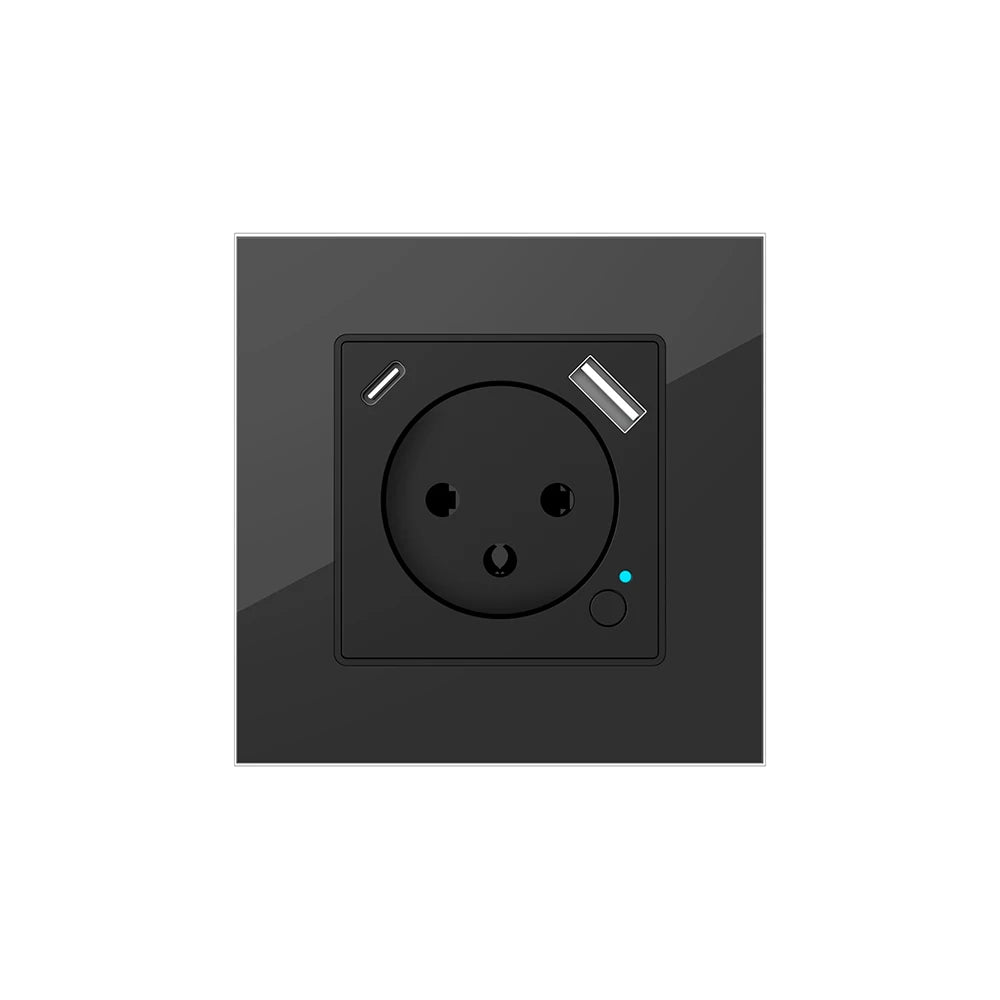 Tuya WiFi Smart Wall Socket EU Plug with USB & Type-C PD 20W – Smart Outlet for Alexa & Google Home