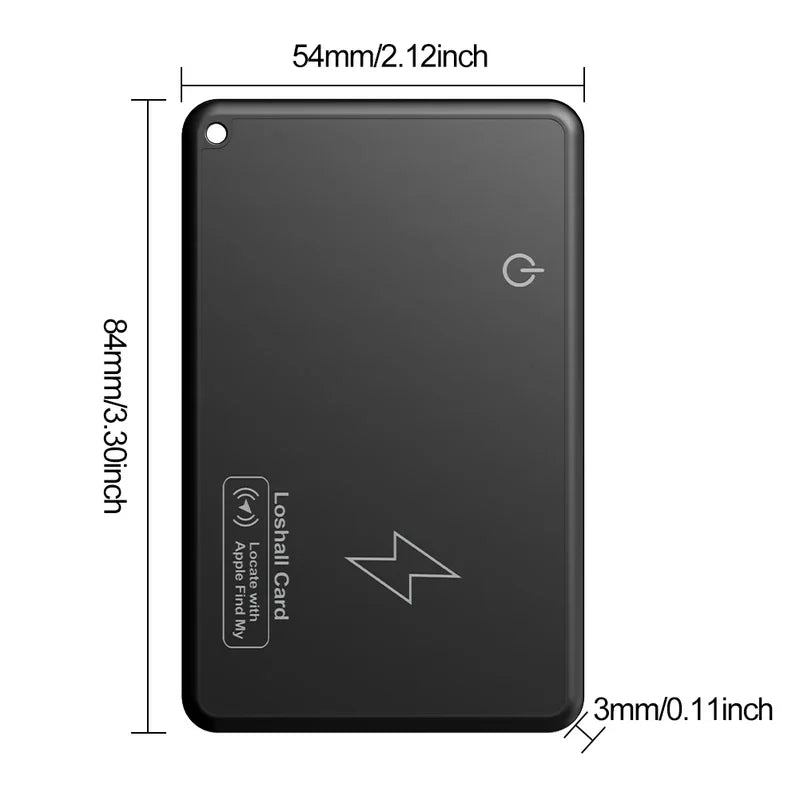 Wireless Charging Tracking Card Mini Smart Wallet Finder Waterproof GPS Locator Works with Apple Find My App Blootooth Tracker