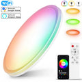 24W RGB Modern WiFi Smart Ceiling Lamp Ultrathin Surface Mounting Dimmable with APP+Remote Voice Control for Home Lighting