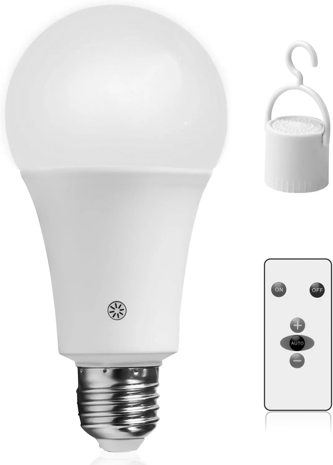 15W Rechargeable LED Emergency Bulb with Remote – Dimmable A19 Battery Backup Light Up to 12H