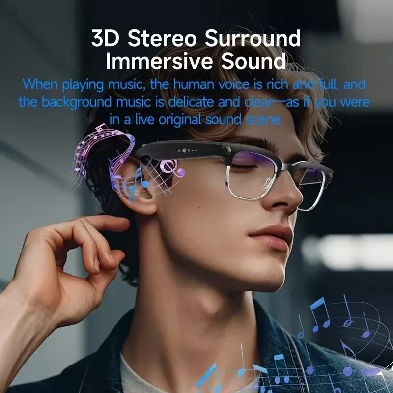 2026 New 4K HD 800W Pixel Dual-Camera Smart Glasses Men 1080P Video Recording AI Chat WIFI Transmission Translation Call Glasses
